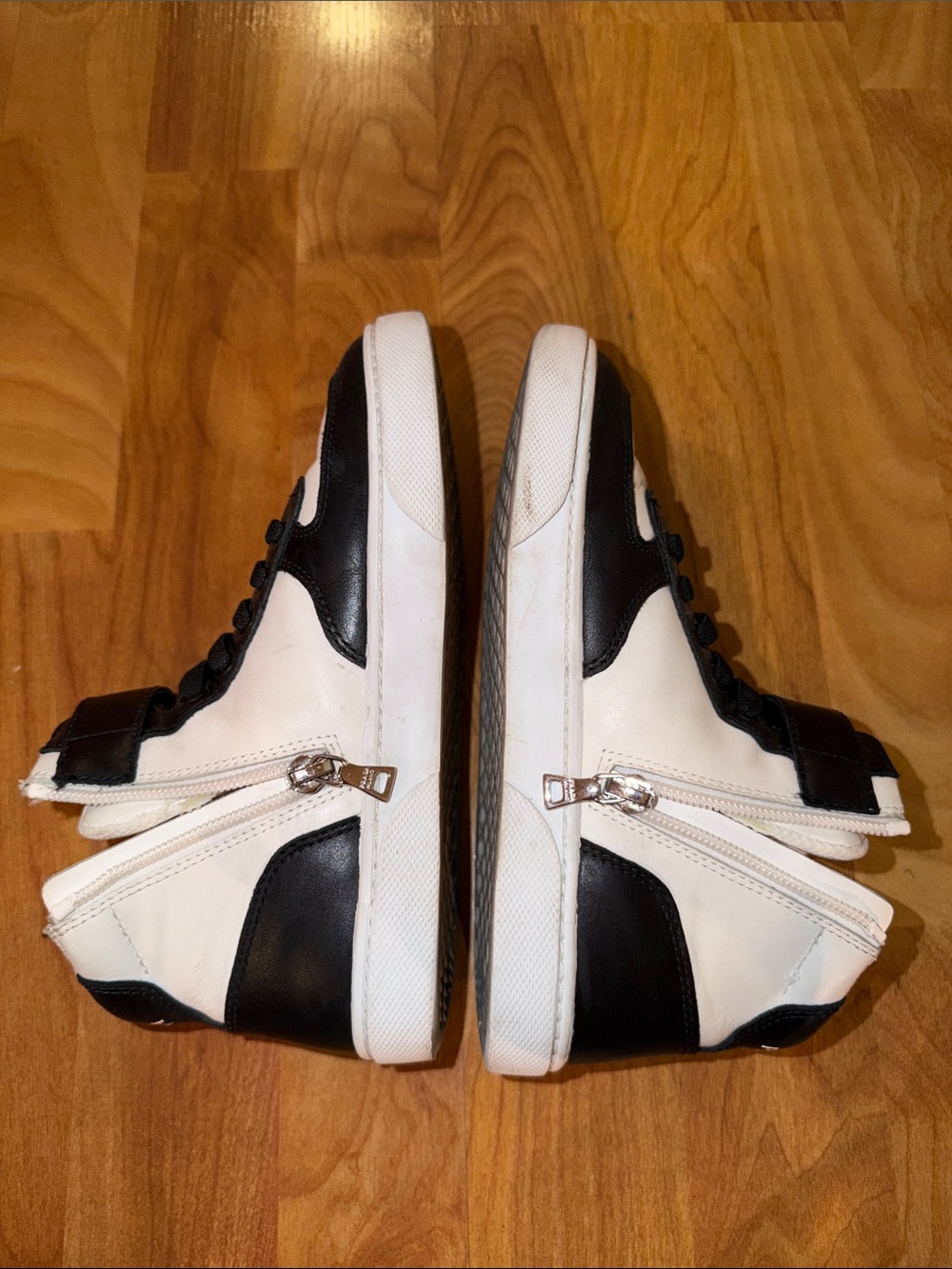 Prada Black and White Kids High-Top Sneakers - Picture 8 of 10